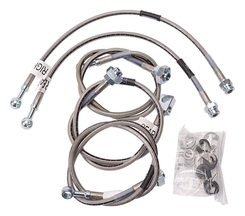 Russell Street Legal DOT Approved Brake Hose Kit - Braided Stainless - GM HD Truck 2001-06 695770