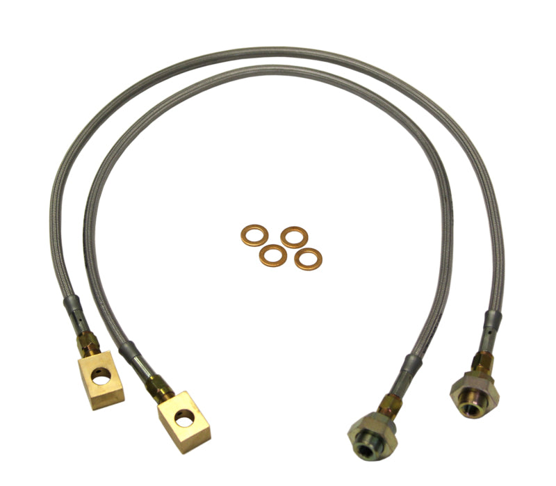 Skyjacker DOT Approved Braided Stainless Front Brake Hose Kit - 6 to 8 in Lift - GM Fullsize SUV / Truck 1970-78