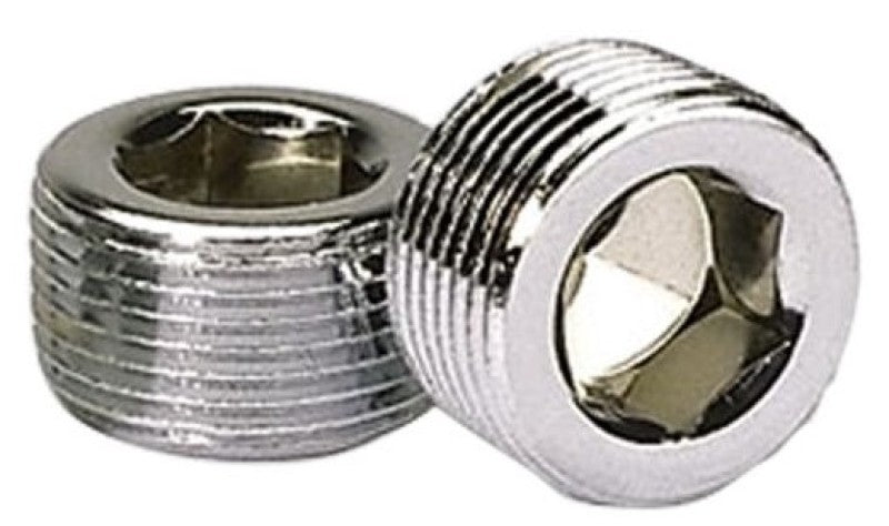 Moroso 3/4" NPT Chrome Pipe Plugs - (2 Pack)