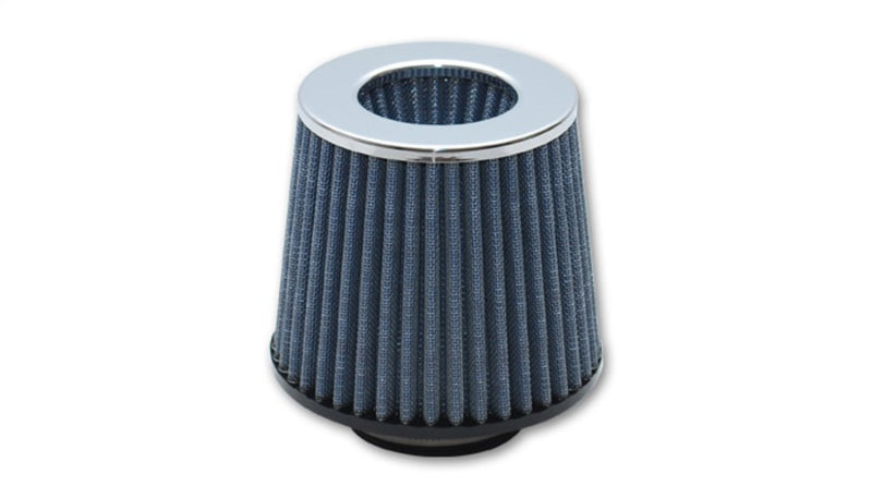 Vibrant Performance Clamp-On Open Conical Air Filter Element - 6.5 in Base - 5 in Top Diameter - 5 in Tall - 2.5 in Flange - Cotton - Blue - Universal