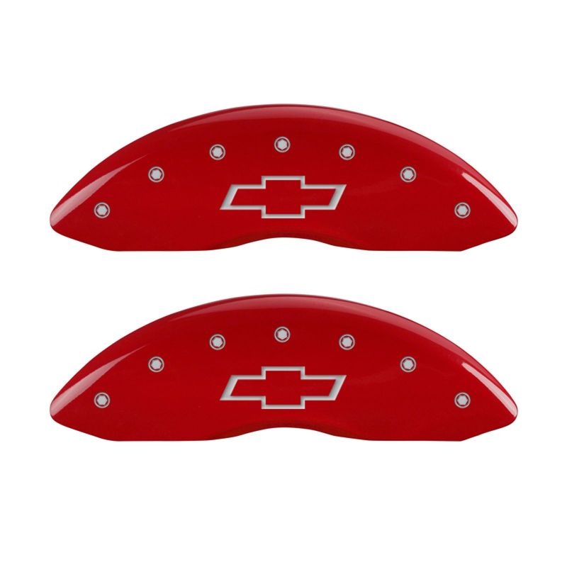 Mgp Caliper Cover Bowtie Logo Brake Caliper Cover Aluminum Red GM Fullsize Truck 2014-16 - Set of 4