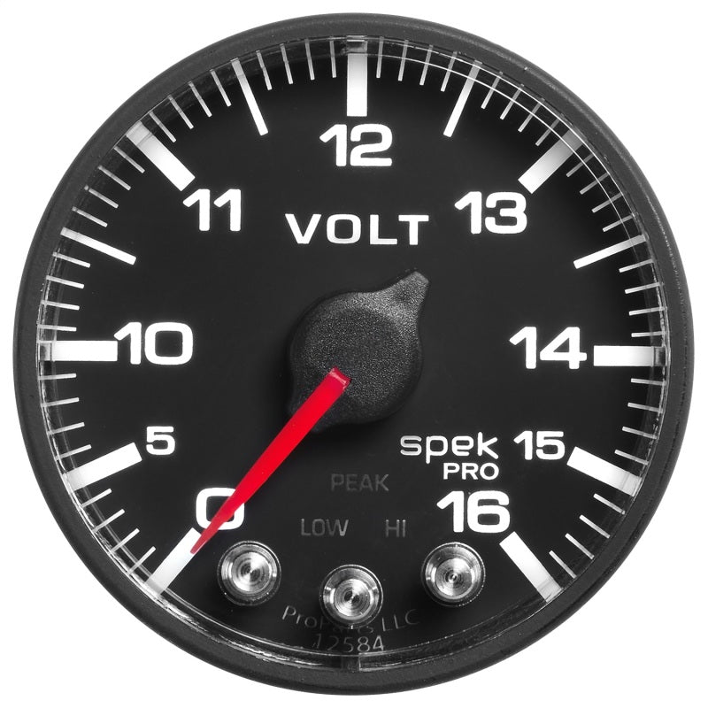 Auto Meter Spek Pro Voltmeter 8-16V Electric Analog - Full Sweep