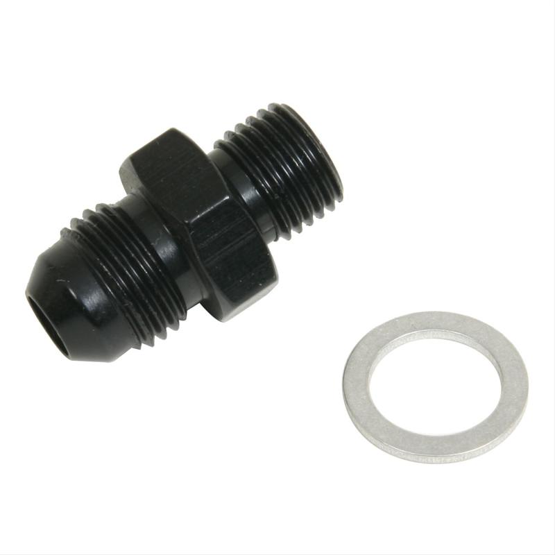 Fragola 6 AN Male to 12 mm x 1.25 Male Straight Adapter - Black Anodized