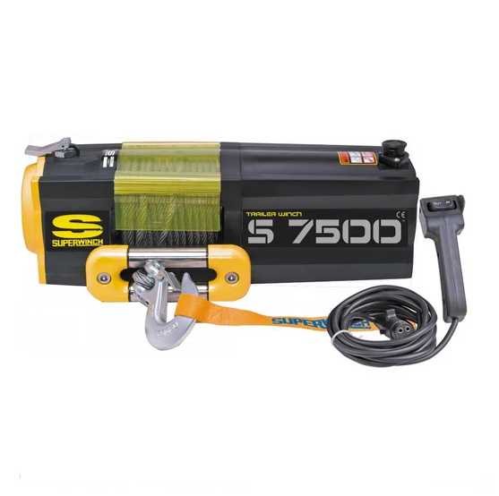 Superwinch S7500 Winch - 7500 lb. Capacity - Roller Fairlead - 30 Ft. Remote - 5/16" x 55 Ft. Steel Rope - 12V