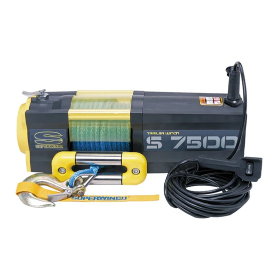 Superwinch S7500 Winch - 7500 lb. Capacity - Roller Fairlead - 30 Ft. Remote - 5/16" x 55 Ft. Nylon Rope - 12V