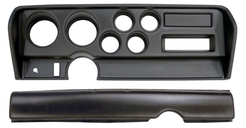 Auto Meter Direct-Fit Dash Panel - Four 2-1/16 in Holes - Two 3-3/8 in Holes - Black - Without Air Conditioning - Pontiac GTO 1970-72