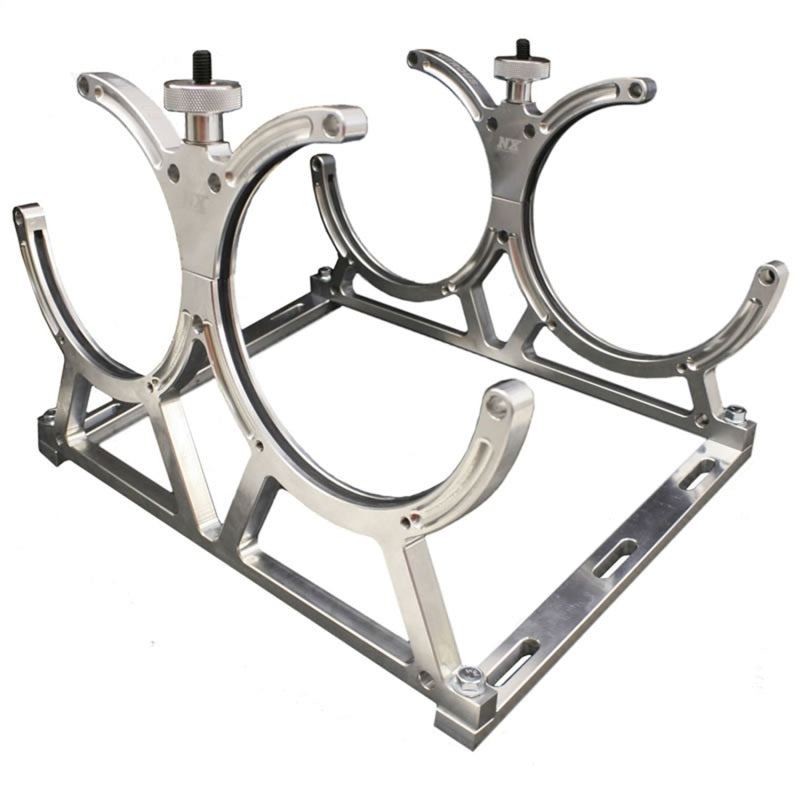 Nitrous Express Dual Bottle Nitrous Bottle Bracket Flat Mount Aluminum Natural - 10/12/15 lb Bottles