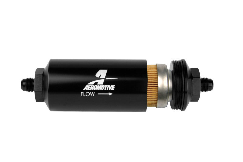 Aeromotive Inline Fuel Filter 2" OD - 10 Micron - 6AN - Black