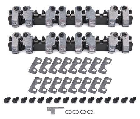 T & D Machine Shaft Mount Aluminum Roller Rocker Arm Kit - Natural - Small Block Chevy