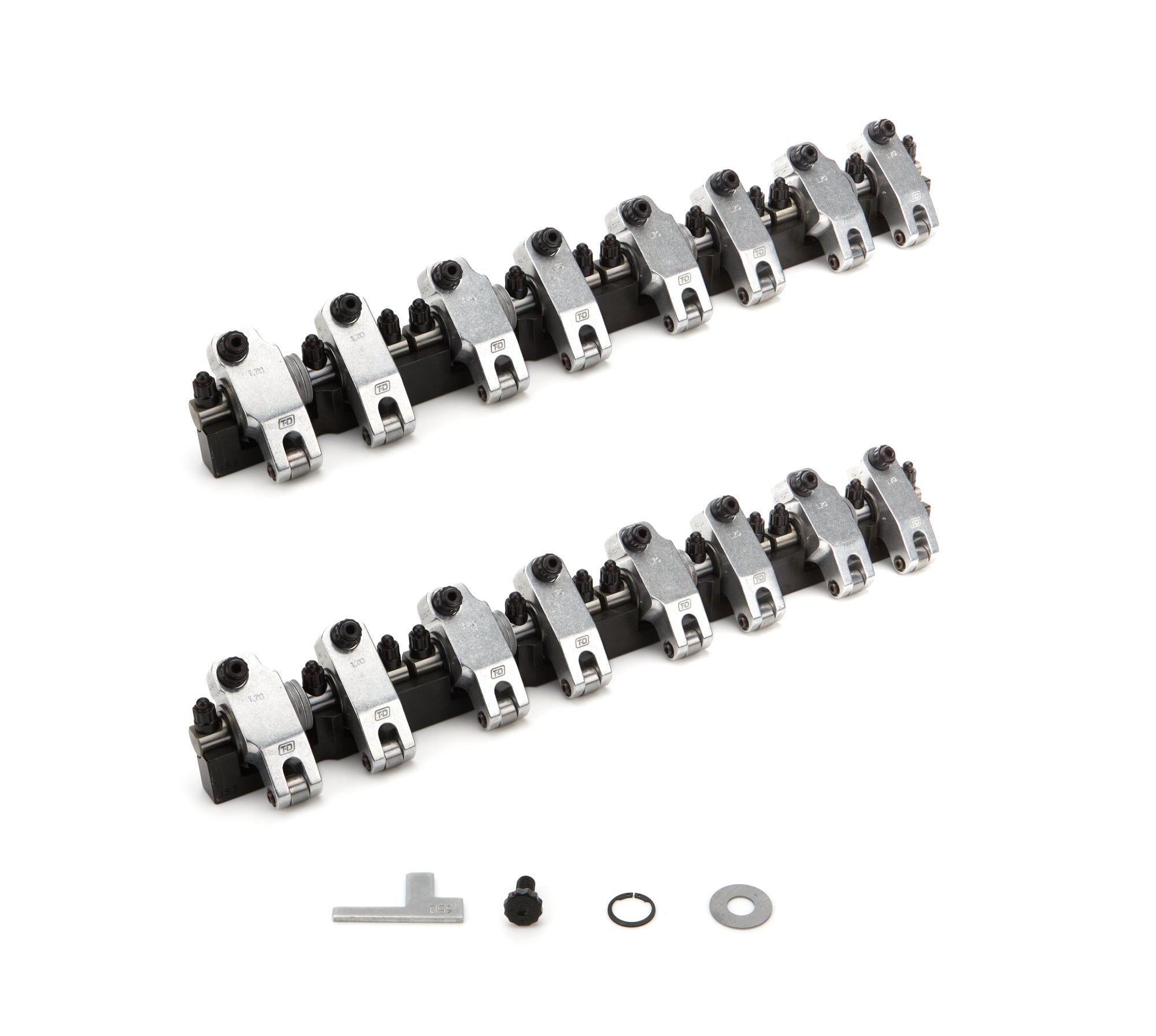 T & D Machine LS3 Series Shaft Mount Aluminum Roller Rocker Arm Kit - 1.70 Ratio - GM LS-Series