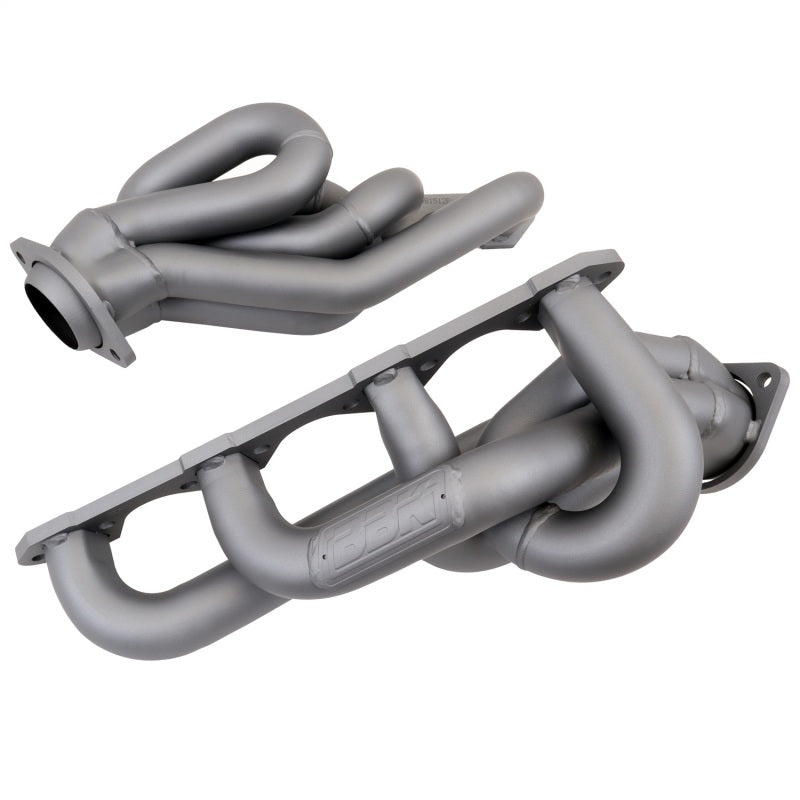 BBK Performance Equal Length Shorty Headers - 1.625 in Primary - Stock Collector Flange - Titanium Metallic Ceramic - Small Block Ford - Ford Mustang 1986-93 - Pair