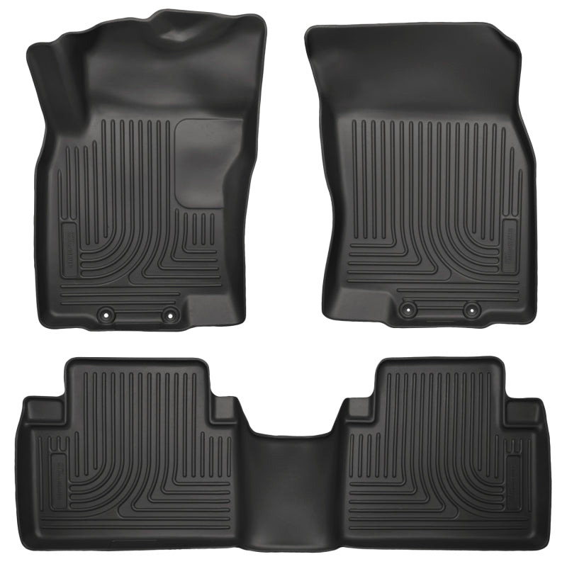 Husky Liners WeatherBeater Front / 2nd Row Floor Liner - Black / Textured - Nissan Rogue 2014-20