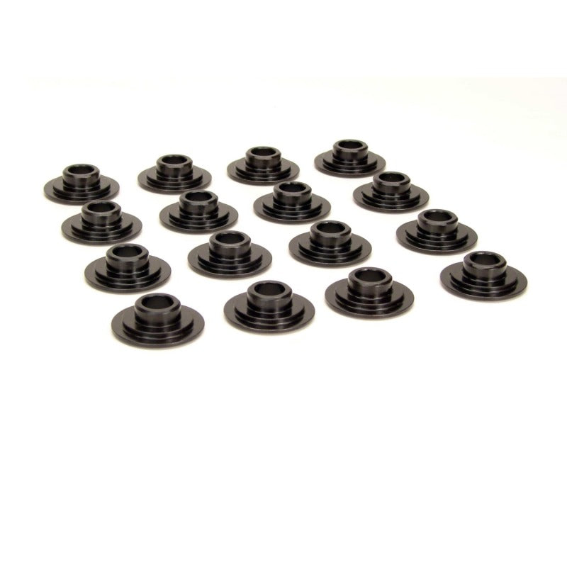 Comp Cams Super Lock 10 Degree Valve Spring Retainer - 10 Degree - 1.115 in / 0.690 in OD Steps - 1.500-1.550 in Dual Spring - Chromoly - Black Oxide - Set of 16