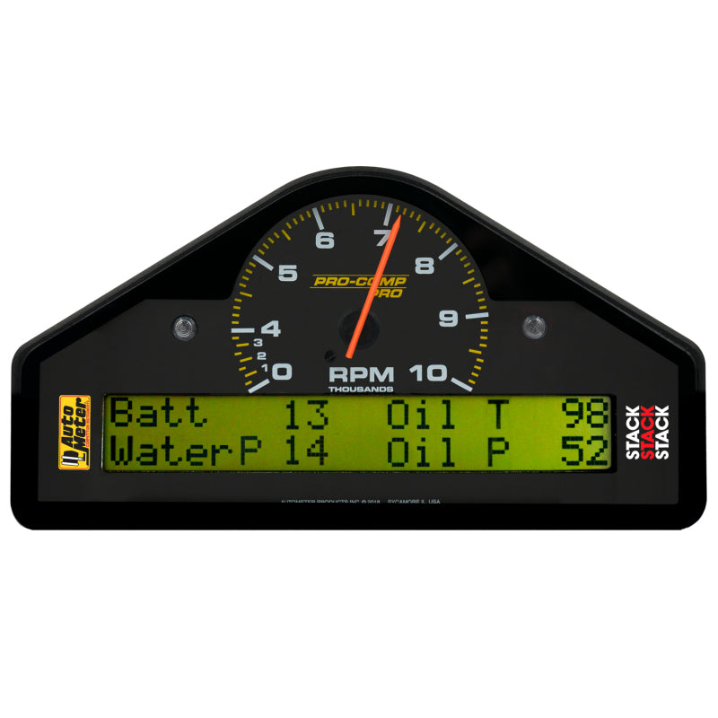 Auto Meter Pro-Comp Race Dash Gauge Kit - Fuel Pressure/Oil Pressure/Oil Temperature/Speedometer/Tachometer/Voltmeter/Water Temperature - Black Face