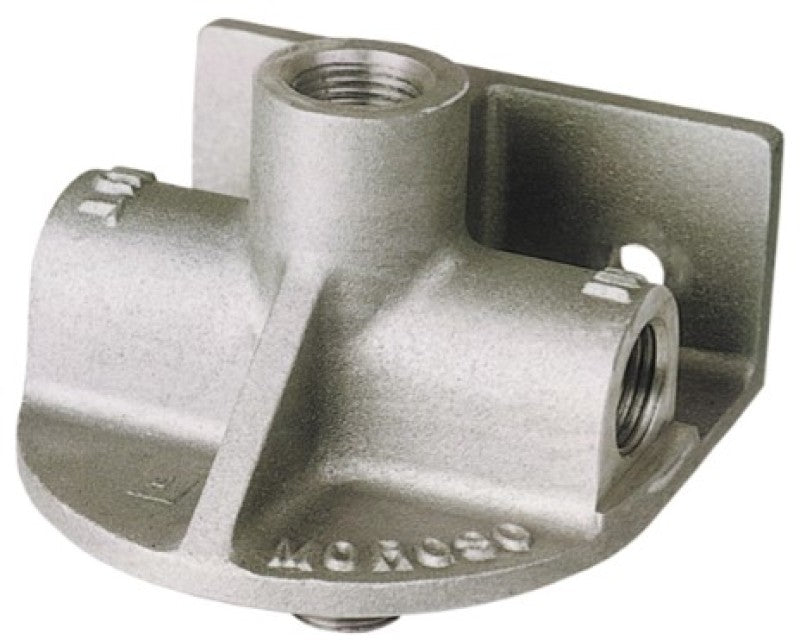 Moroso Oil Filter Mount - 1/2 in NPT Female Ports - Chevy Style Filter 23760