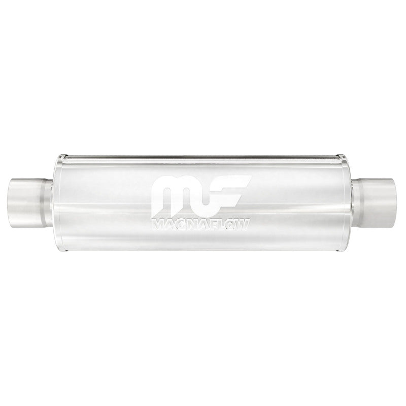 Magnaflow Muffler - 4 in Center Inlet - 4 in Center Outlet - 7 in Diameter - 36 in Long - Stainless - Satin