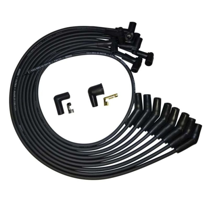 Moroso Ultra Spiral Core 8 mm Spark Plug Wire Set - Black - 135 Degree Plug Boots - HEI Style Terminal - Small Block Ford 51072