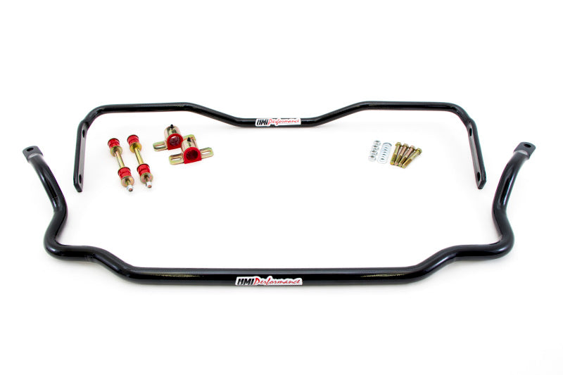 UMI Performance 1964-1972 GM A-Body Solid Front and Rear Sway Bar Kit - Black