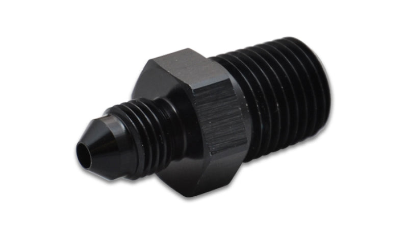 Vibrant Performance 4 AN Male to 1/8 in NPT Male Straight Adapter - Black Anodized