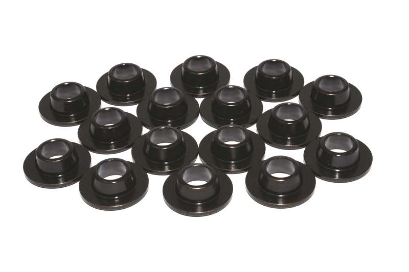 Comp Cams 10 Degree Valve Spring Retainer - 0.725 in / 0.466 in OD Steps - 1.185 in Single Spring - Plus 0.050 in - Chromoly - Black Oxide - Set of 16