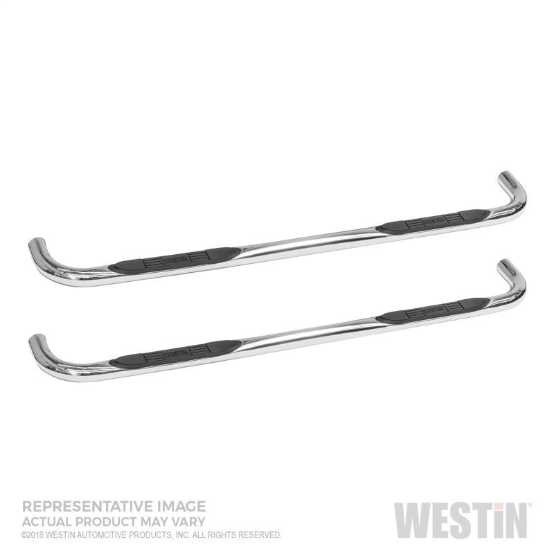 Westin E-Series 3 in OD Bent Step Bars - Polished Stainless - Crew Cab - GM Fullsize Truck 2019-21 - Pair