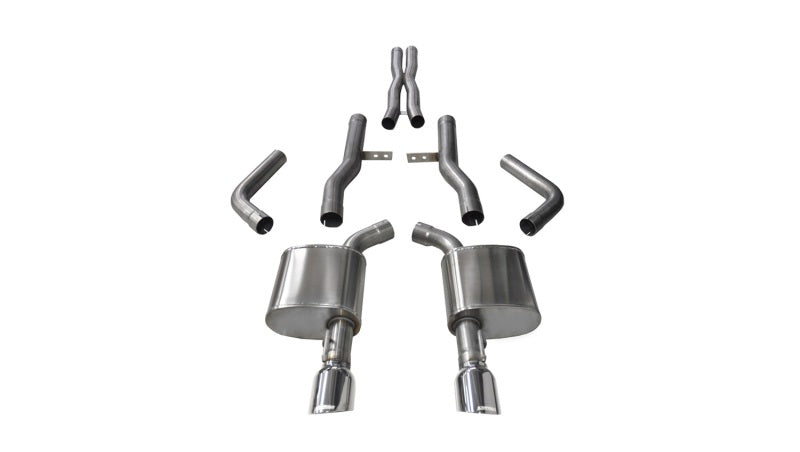 Corsa Xtreme Exhaust System - Cat-Back - 2-3/4" Diameter - Dual Rear Exit - 4-1/2" Polished Tips - Stainless - Mopar Gen III Hemi