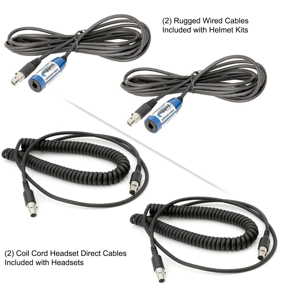 Rugged Radios 242 Portable Intercom Kit â€“ 2-Person Bluetooth Intercom System - Headsets 242-2P-H41