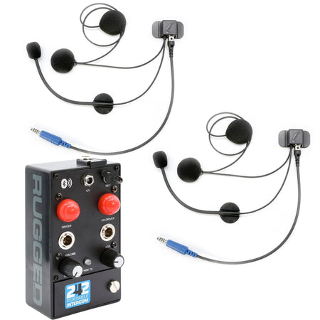 Rugged Radios 242 Portable Intercom Kit â€“ 2-Person Bluetooth Intercom System - Headsets 242-2P-H41