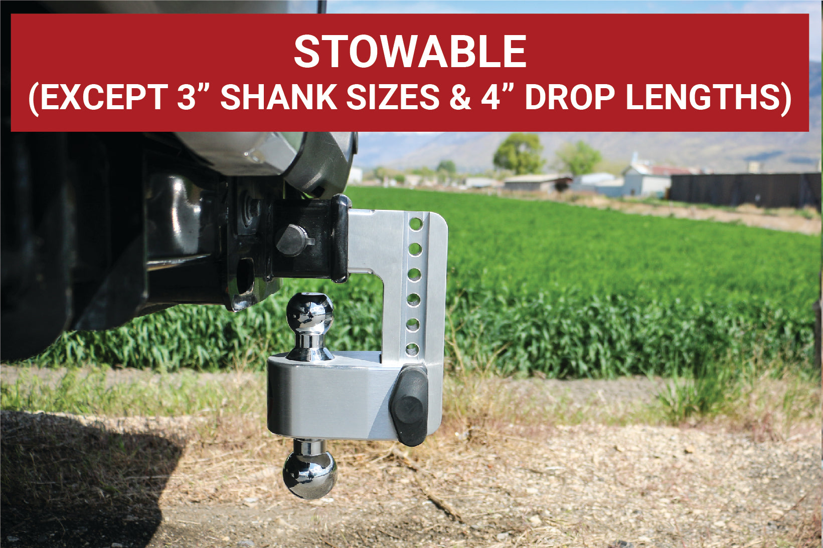 Weigh Safe Ball Mount Hitch - 2/2-5/16" Hitch - 8" Drop - 8000/18500 lb Capacity - Keyed Alike - Aluminum/Steel/Chrome