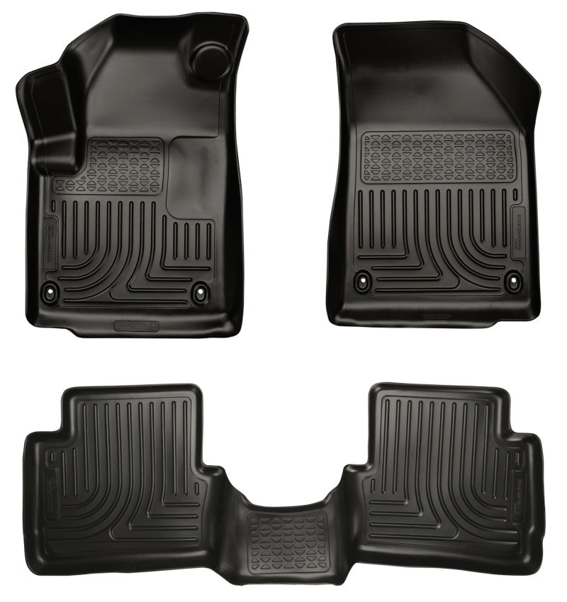 Husky Liners Front/2nd Seat Floor Liner Weatherbeater Plastic Black - Dodge Dart 2013-15