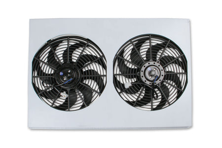 Frostbite Economy Electric Fan - Dual 14 in Fans - Puller - 1800 CFM - Curved Blade - 18.75 H x 28.25 in W
