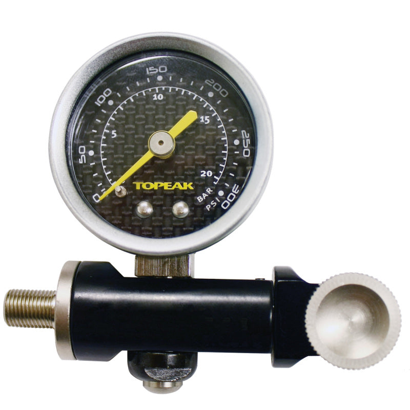 QA1 Shock Inflator and Gauge - 0-300 psi - Carbon Fiber Face - QA1 16/26V/28V Monotube Shocks