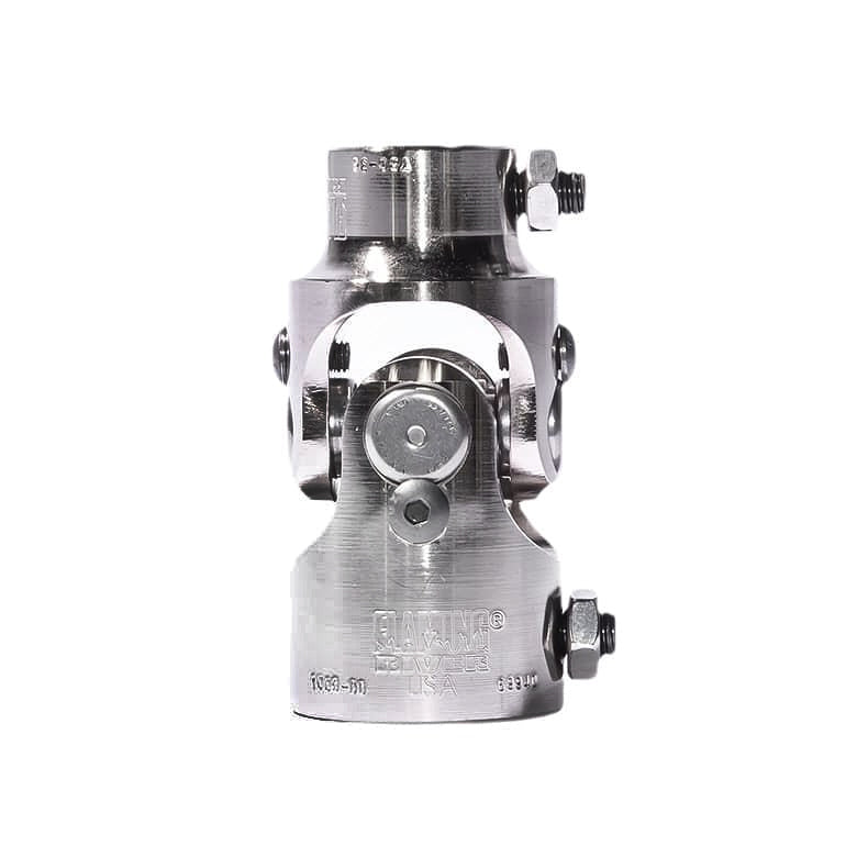 Flaming River Steering Universal Joint - Single Joint - 11/16 in 36 Spline to 1 in Double D - Nickel Plated
