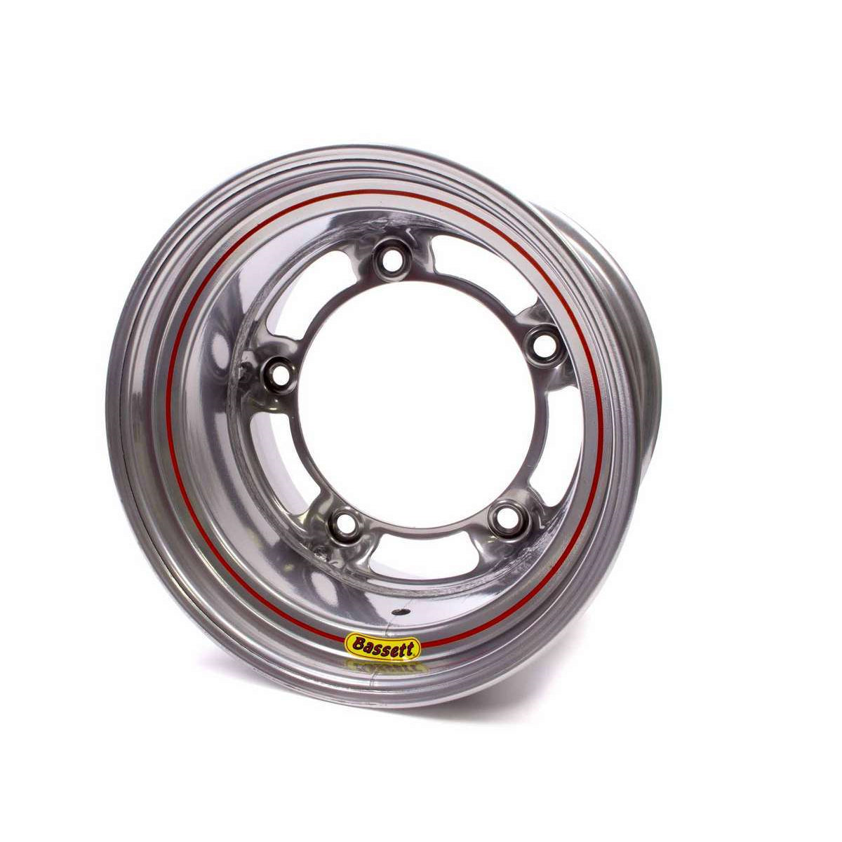 Bassett Wide 5 Armor Edge Spun Wheel - 15" x 10" - Silver - 3" Back Spacing - 18 lbs.
