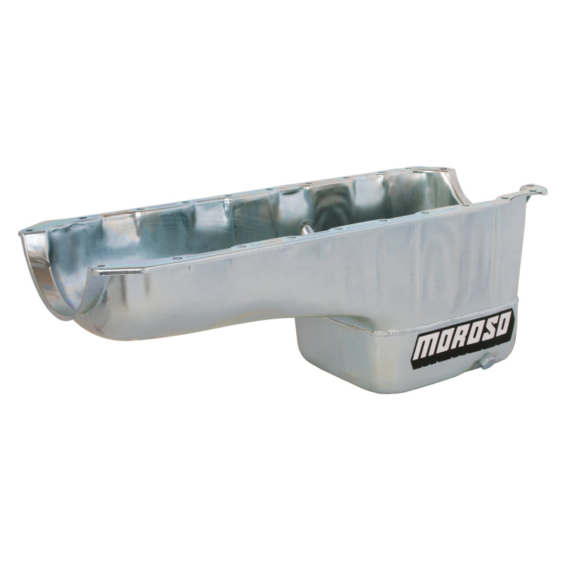 Moroso Street / Strip Rear Sump Oil Pan - 7 Quart - 9 in Deep - Zinc Oxide - 2 Piece Seal - Big Block Chevy 20451