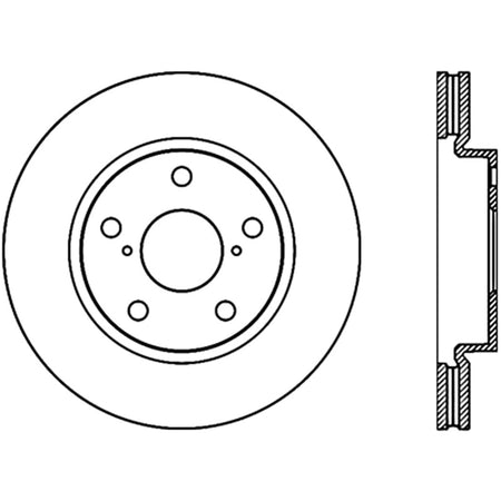 StopTech Sport Cryo Brake Rotor - Front - Left Side - Drilled/Slotted - Iron - Natural - Toyota Compact SUV 2006-17