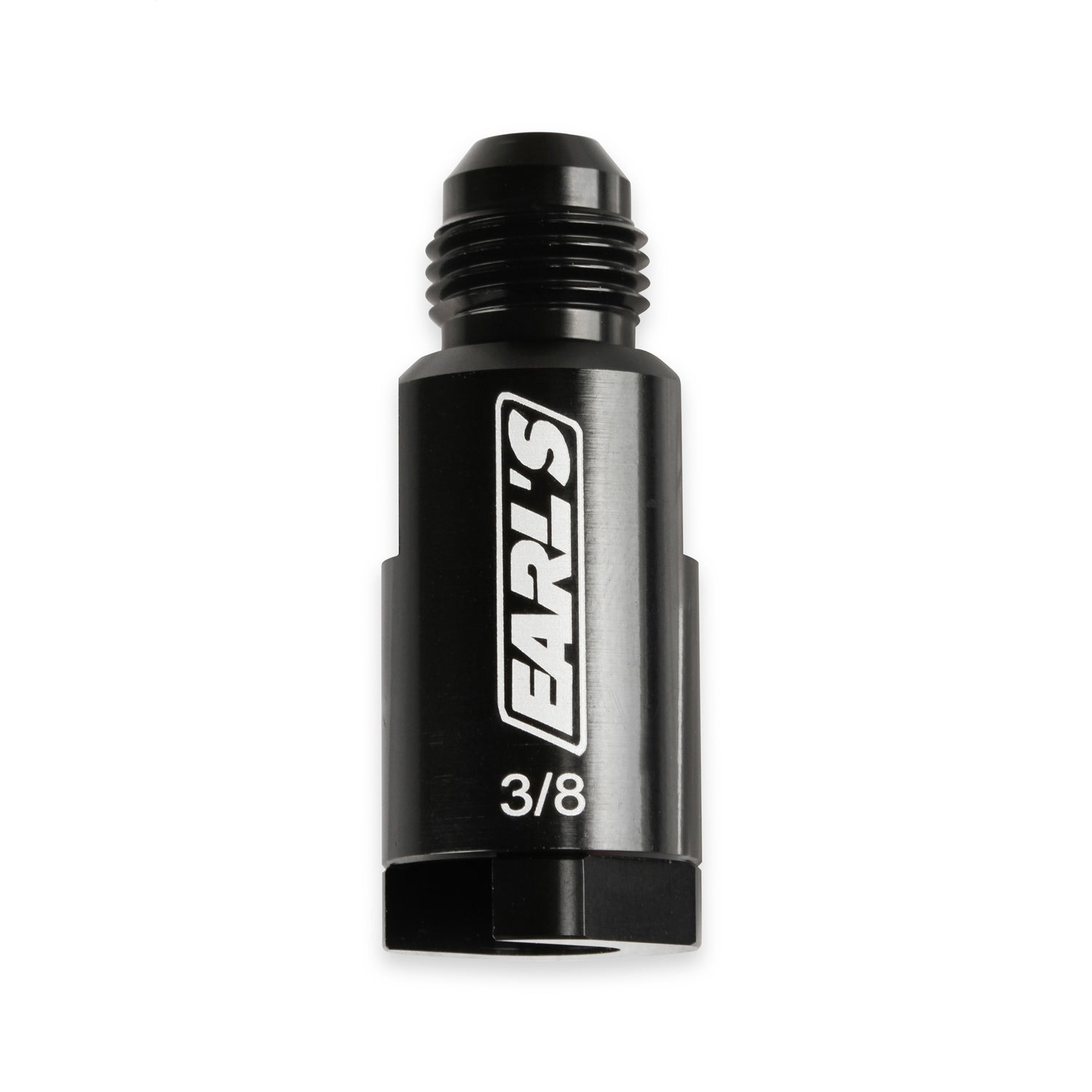 Earl's Fuel Line Adapter Fitting - Straight - 3/8" SAE Female Quick Disconnect to 6 AN Male - Aluminum - Black