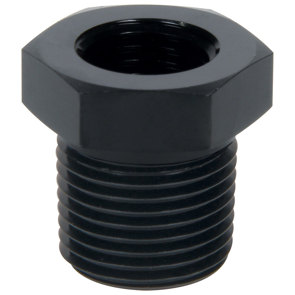 Allstar Performance Bushing - 1/2" NPT Male to 1/8" NPT Female - Aluminum - Black Anodize