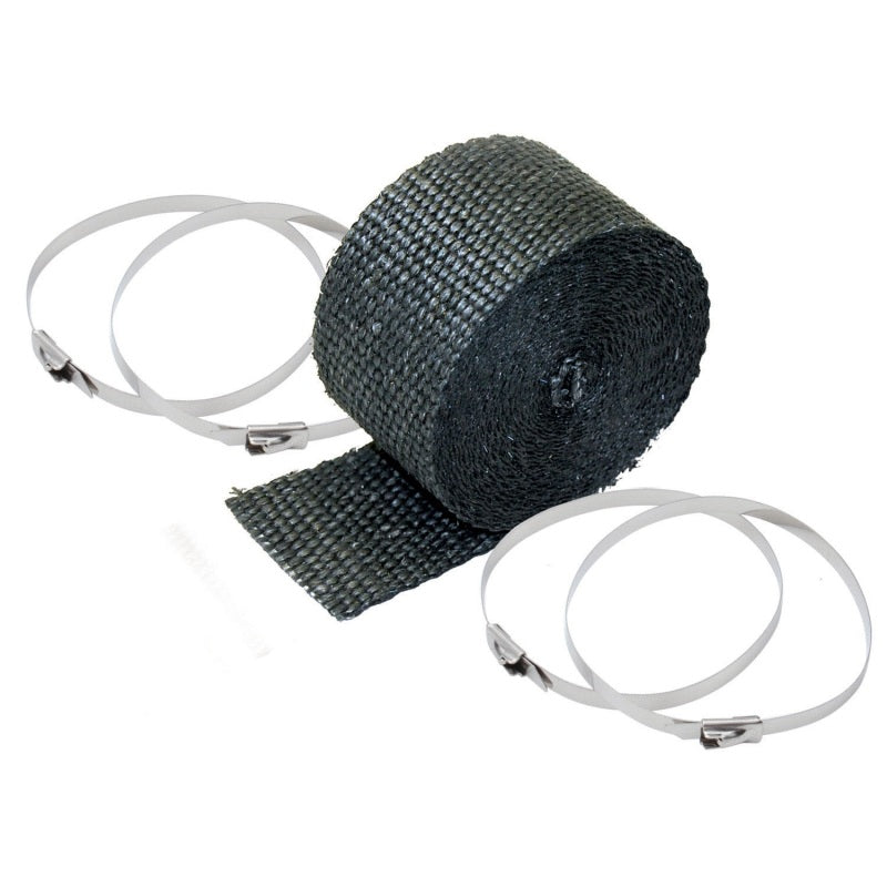 Design Engineering Exhaust Wrap Kit - 25 Ft. . Roll - Stainless Locking Ties - Woven Fiberglass - Black