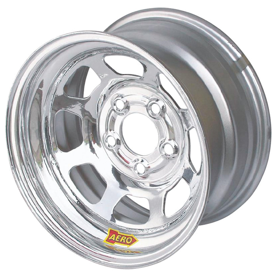 Aero 51-Series Spun Formed Wheel - Chrome - 15" x 10" - 5" Backspace - 5 x 5" Bolt Pattern