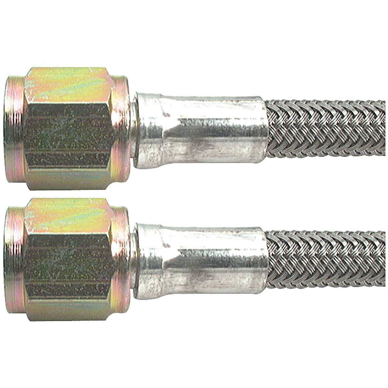Allstar Performance 15" -4 Braided Stainless Steel Line w/ -4 Straight Ends (5 Pack)