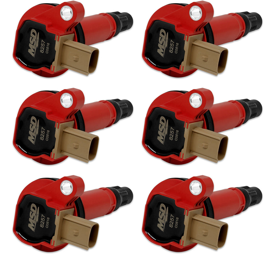 MSD Coils 6pk Ford Eco-Boost 3.5L V6 11-16  Red