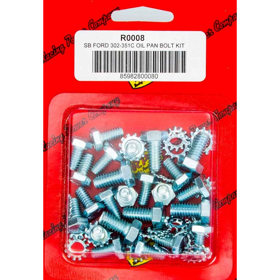 Racing Power Hex Head Oil Pan Bolt Kit Steel Zinc Oxide Small Block Ford - Kit