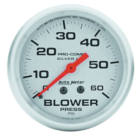 Auto Meter Silver Pro-Comp Blower Pressure Gauge - 2-5/8 in.