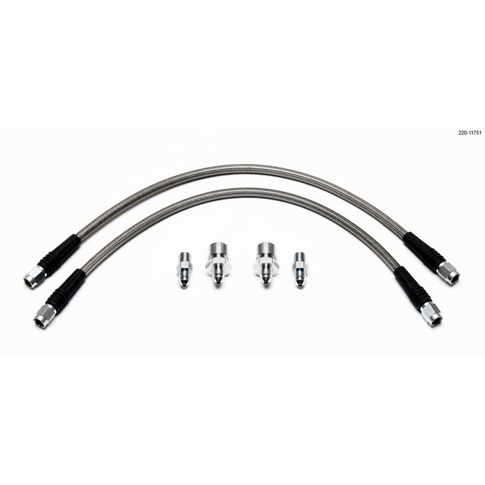 Wilwood Flexline Brake Hose Kit - DOT Approved - 16 in - 3 AN Hose - 3 AN Straight Inlet - 3 AN Straight Outlet - Front - Mazda Miata 1995-2005