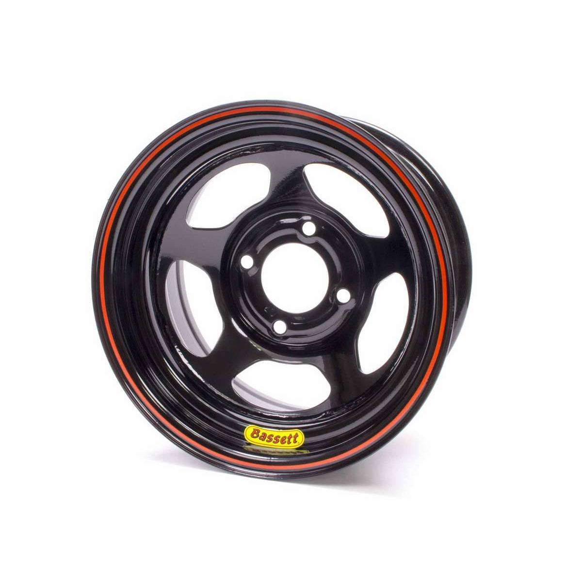 Bassett Legends, Mini-Stock Spun Wheel - 13" x 7" - 4 x 4.5" - Black - 3" Back Spacing - 16.25 lbs.