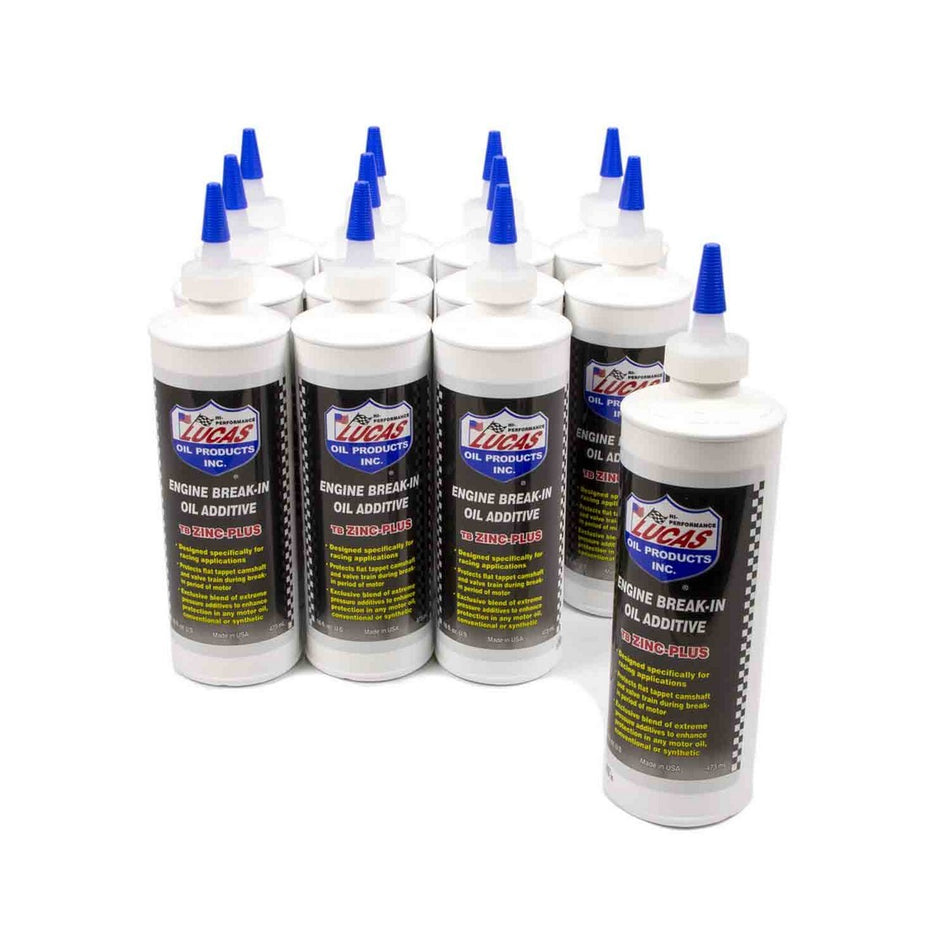 Lucas Oil Products Engine Break-In Additive Motor Oil Additive ZDDP 16.00 oz - Set of 12