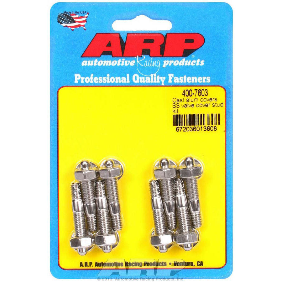 ARP Stainless Steel Valve Cover Stud Kit - For Cast Aluminum Valve Covers - 1/4"-20 Thread - (8 Pack)