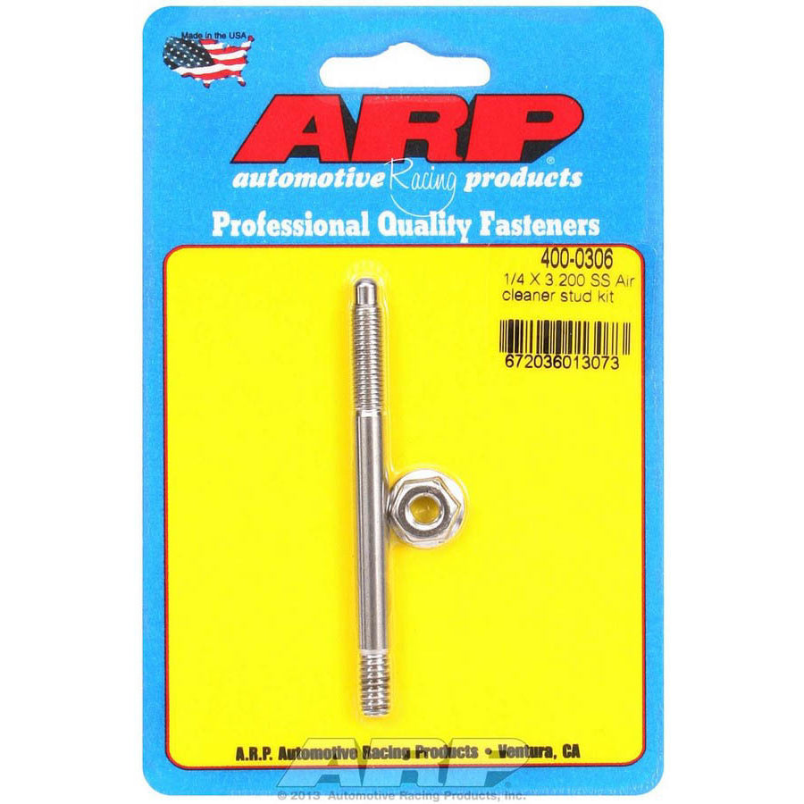 ARP Air Cleaner Stud 1/4-20" Thread 3.200" Long Stainless - Polished
