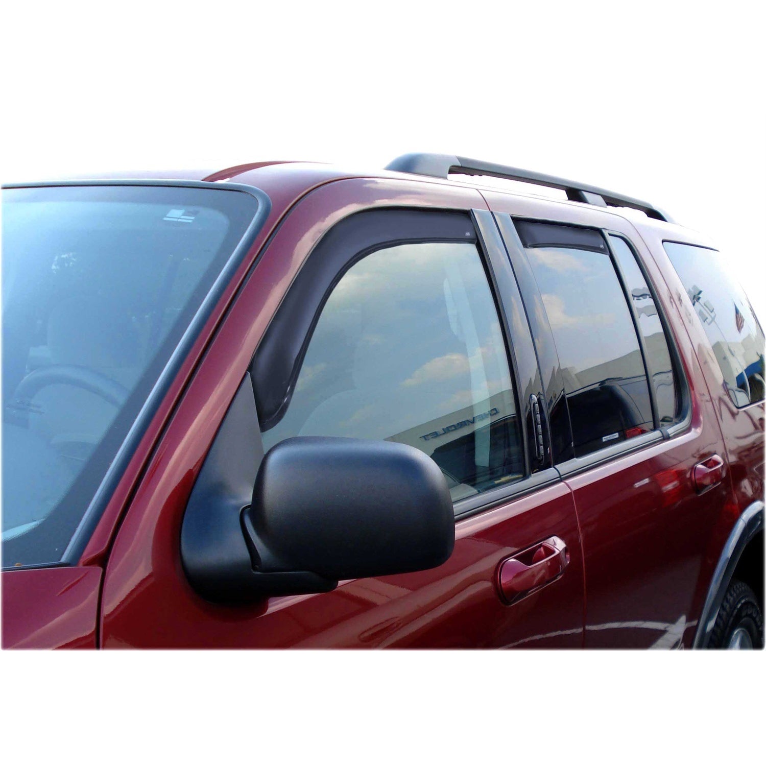 Auto Ventshade Front / Rear In-Channel Ventvisor - Stick-On - Dark Smoke - Ford / Mercury Midsize SUV 2002-10